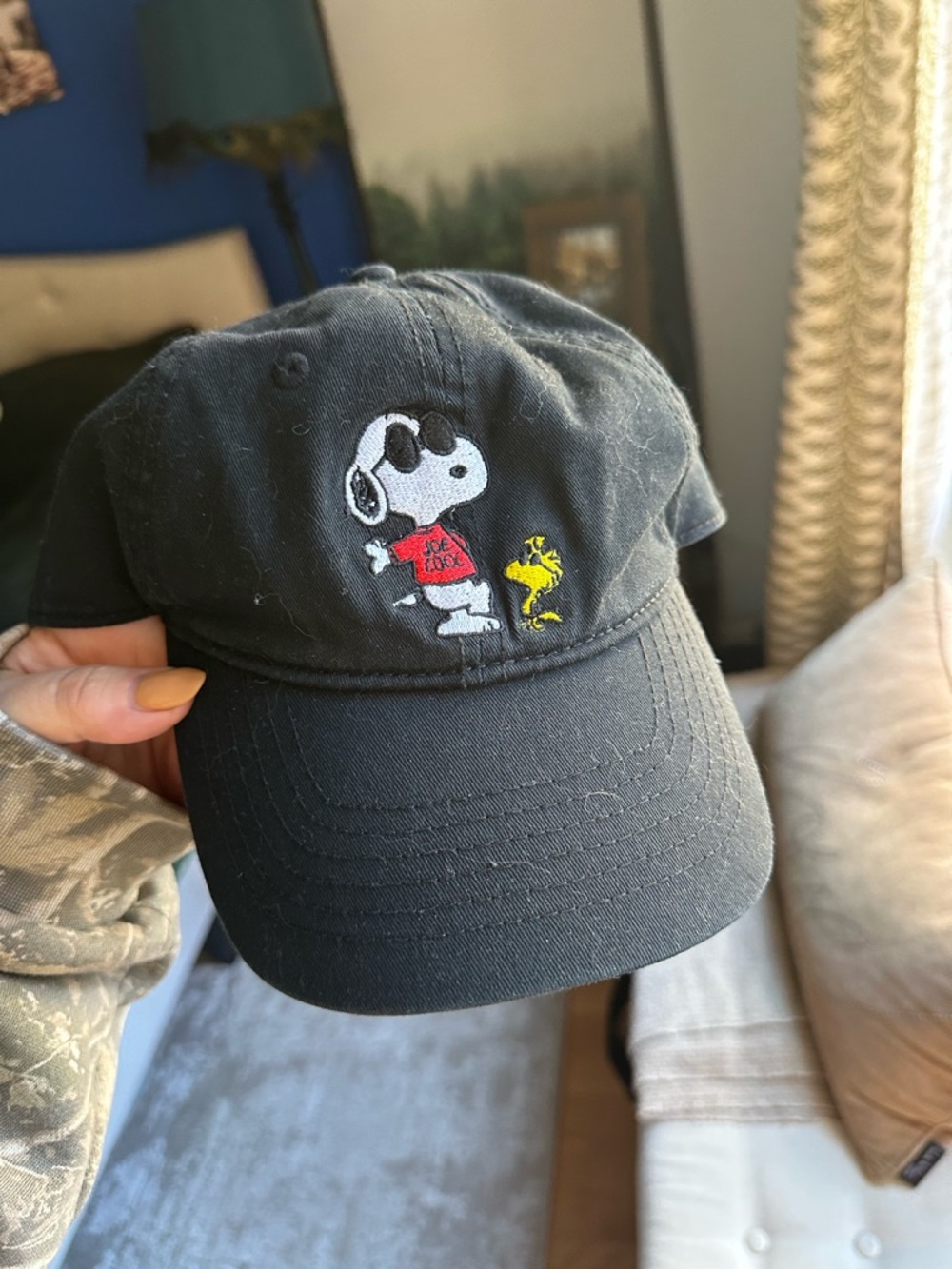 Peanuts Joe Cool Dad Hat with Snoopy and Woodstock Embroidery